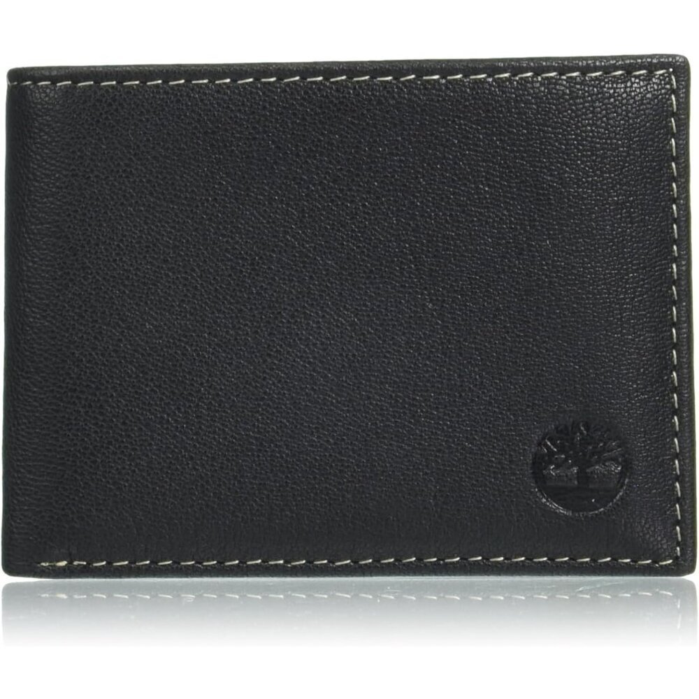 Timberland Mens Genuine Leather RFID Blocking Passcase Security Wallet Bi-Fold